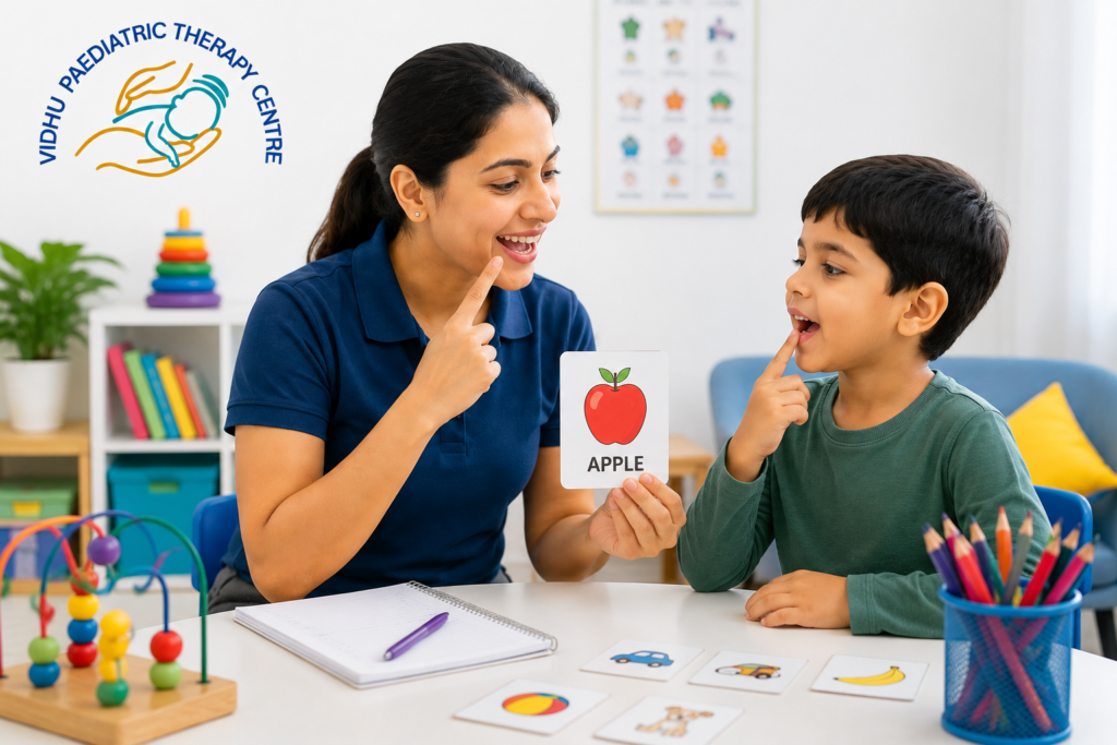 Therapy session in a bright learning room